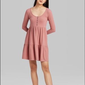 Wild Fable Tiered Babydoll Long-Sleeved Dress